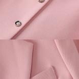 Prendas de vestir de otoño e invierno para mujer, Blazer rosa, negro, Beige, café, chaqueta lisa de manga larga con un solo pech