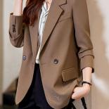 Fashion Pink Black Brown Blazer Women Ladies Female Business Work Wear Single Breasted Formal Jacket For Autumn Winter