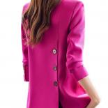 Fashion Pink Black Brown Blazer Women Ladies Female Business Work Wear Single Breasted Formal Jacket For Autumn Winter