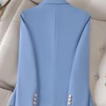 Office Ladies Work Wear Blazer Women Jacket Long Sleeve Blue Apricot Coffee Female Slim Formal Coat For Autumn Winter