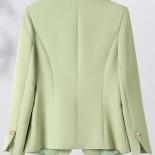 Green White Black Brown Women Blazer Ladies Jacket Female Long Sleeve Single Button Formal Autumn Winter Coat