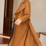 High Quality Beige Black Orange Women Long Blazer Female Ladies Jacket Business Work Wear Formal Coat For Autumn Winter