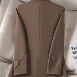 Beige Coffee Black Women Formal Blazer Ladies Female Long Sleeve Single Breasted Solid Work Wear Jacket For Autumn Winte