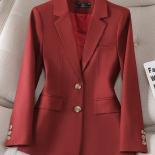 Black Khaki Red Green Autumn Winter Blazer Women Jacket Ladies Long Sleeve Single Breasted Female Business Work Wear For