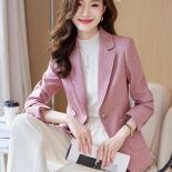 High Quality Pink Coffee Women Blazer Autumn Winter Office Ladies Business Work Wear Jacket Female Formal Coat With Pock