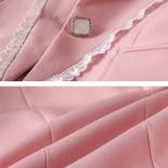 Fashion Spring Autumn Pink White Women Slim Blazer Long Sleeve Single Button Office Ladies Jacket Business Work Wear For