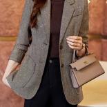 Autumn Winter Gray Coffee Single Breasted Women Blazer Ladies Female Business Work Wear Formal Jacket With Pocket