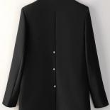 Autumn Winter Thick Women Loose Formal Blazer Coffee Black Female Long Sleeve Single Button Jacket For Office Ladies Wor