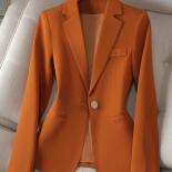 Senhoras do escritório fino formal blazer feminino bege laranja preto feminino trabalho negócios usar jaqueta para o outono inve
