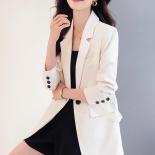 Fashion Women Loose Blazer Coat Apricot Black Khaki Female Long Sleeve Single Breasted Laides Jacket For Autumn Winter