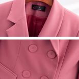 Black Red Pink Autumn Winter Women Blazer Ladies Office Business Work Wear Jacket Female Long Sleeve Double Breasted For