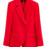 Noir rouge rose automne hiver femmes Blazer dames bureau affaires vêtements de travail veste femme à manches longues Double bout