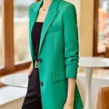 Fashion Women Casual Blazer Ladies Pink Green Black Female Long Sleeve Single Breasted Solid Loose Jacket Coat