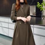 High Quality Apricot Coffee Black Women Long Blazer Female Office Ladies Business Work Wear Formal Jacket Coat For Autum