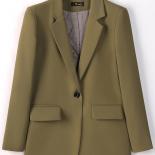 Autumn Winter Thick Women Loose Formal Blazer Coat Coffee Black Green Female Long Sleeve Jacket For Office Ladies Work W