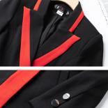 Autumn Winter Black Striped Ladies Jacket Women Blazer Long Sleeve Single Button Female Business Work Wear Formal Coat