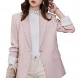 Fashion Autumn Winter Ladies Blazer Women Pink Black Apricot Female Long Sleeve Single Button Solid Casual Jacket Coat