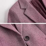 Fashion Pink Coffee Plaid Women Blazer Ladies Casual Jacket Female Long Sleeve Single Button Autumn Winter Coat With Poc