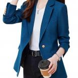 High Quality Khaki Blue Solid Women Blazer Autumn Winter Office Ladies Business Work Wear Jacket Female Long Sleeve Form