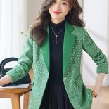 New Arrival Ladies Casual Blazer Women Female Green Black Beige Long Sleeve Single Button Slim Autumn Winter Jacket Coat