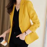 Fashion Women Work Wear Blazer Red Yellow Black Ladies Jacket Female Long Sleeve Single Button Autumn Winter Formal Coat