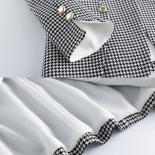 Gray Plaid Office Ladies Blazer Jacket Women Long Sleeve Single Button Female Formal Coat For Autumn Winter
