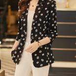 Women Half Sleeve Summer Spring Blazer Ladies Navy Black Single Button Female Formal Jacket