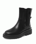British Style Martin Boots Thick-soled Chimney Boots Women's Autumn And Winter New Short Boots Spring And Autumn Single 
