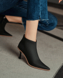 Autumn And Winter  Style Pointy Toe Wholesale Short Boots For Women, Fashionable Temperament High Heel Ankle Boots Plus 