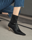  And  Fashion Pointed Toe Stiletto Heel Elastic Slim Boots For Women Autumn And Winter New Temperament Wholesale High He
