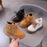 Nuevas botas para niños, botines con remaches de cuero de estilo británico, botines impermeables para niños y niñas, moda antide