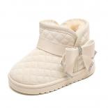 Botas de nieve con lazo de cristal para niños, zapatos de princesa para niñas, botas de bebé cómodas y cálidas gruesas, antidesl