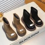 Nuovi stivali corti in pelle scamosciata per bambini invernali 2024 moda fondo spesso scarpe causali stivaletti per bambini raga