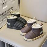 Nuevas botas de nieve clásicas de costura para niños, botas de estilo infantil bonitas y cálidas, pantalón corto informal, botin