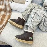 Nuevas botas de nieve clásicas de costura para niños, botas de estilo infantil bonitas y cálidas, pantalón corto informal, botin
