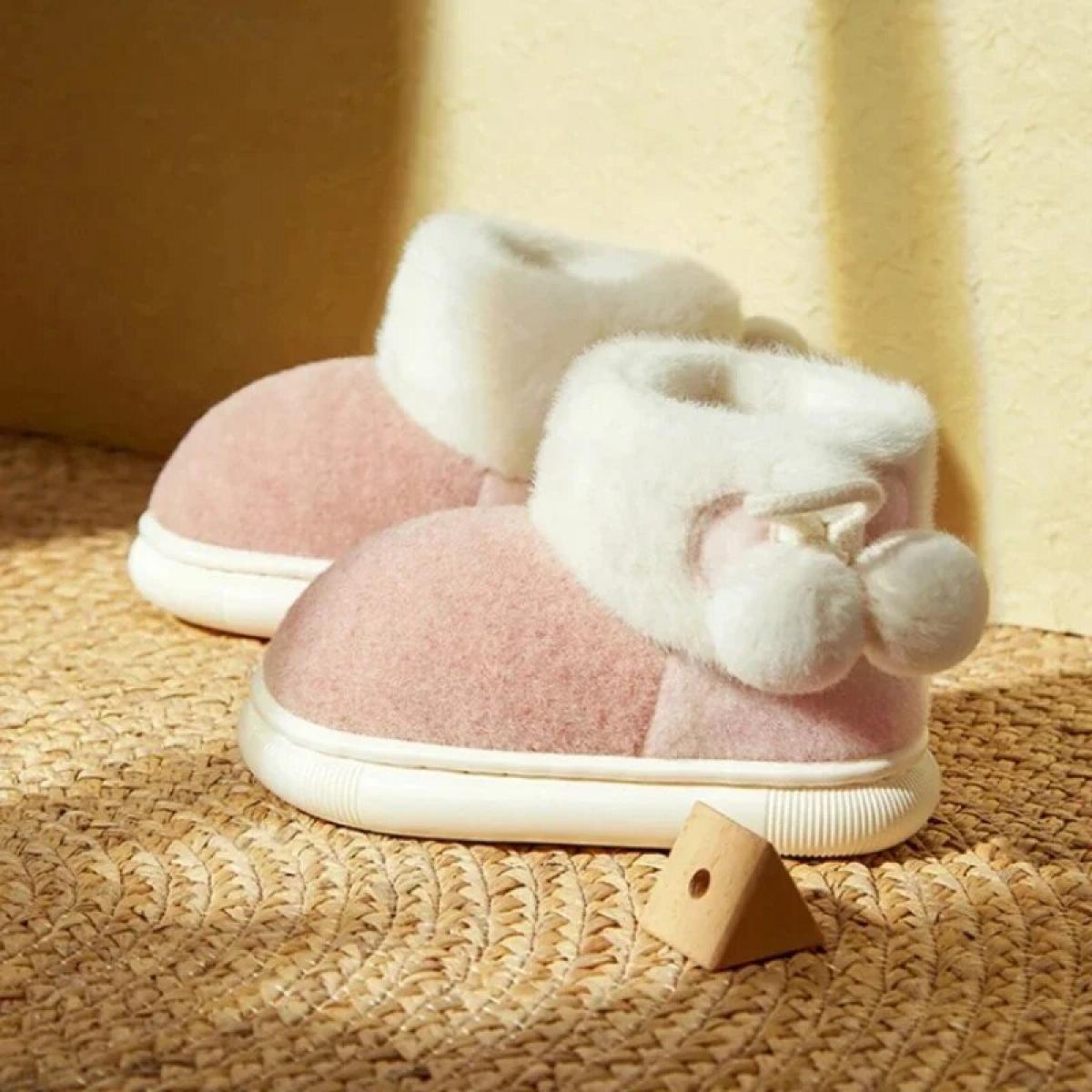 Botas de nieve de suela blanda de Pvc para niños, zapatos de algodón de felpa cálidos para invierno, botines antideslizantes, có