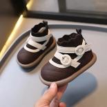 2024 جديد أحذية أطفال طويلة الرقبة الدافئة أفخم طفل بنين بنات حذاء من الجلد موضة منقوشة الأطفال حذاء كاجوال الأولى ووكر الأحذية 