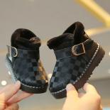 Calde scarpe per bambini in peluche nuove scarpe invernali per bambini 2024 in cotone moda fibbia stivaletti antiscivolo imperme