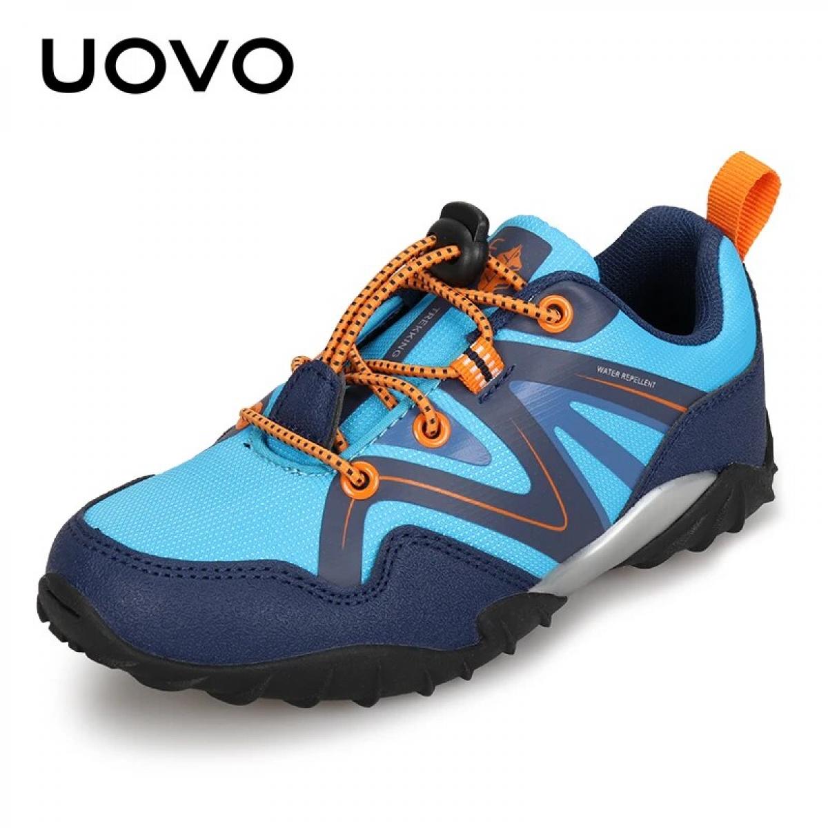 Uovo Spring Autumn Kids Sport Running Hook And Loop Toddler Boy Shoes Breathable Casual Sneakers #29 34