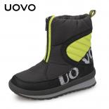 uovo נעליים חדשות לבנים ובנות אופנה איכותית לילדים מגפי חורף שלג חם הנעלה לילדים מידה #30 38מגפיים
