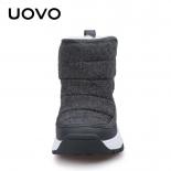 Winter Ankle Boots Kids Uovo New Arrival Warm Shoes Fashion  Plush Boys And Girls Snow Footwear Size #30 36boots