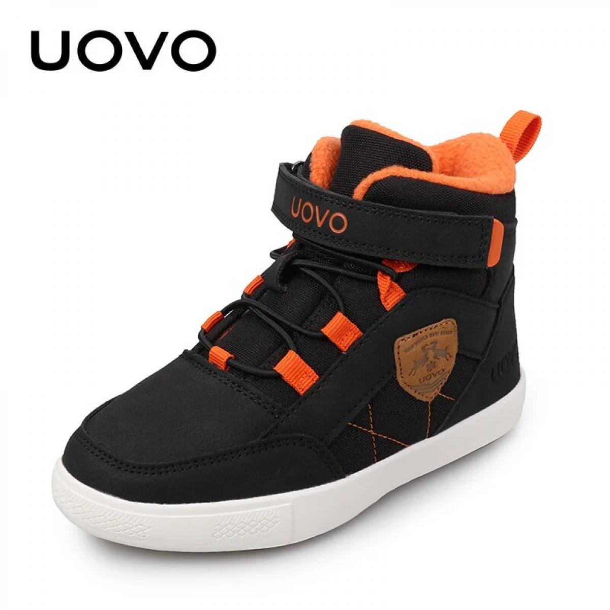 Uovo 2023 وصل حديثًا أحذية مشي كلاسيكية للشتاء للأطفال بطانة قطيفة دافئة أحذية أطفال مسطحة أحذية رياضية للأولاد