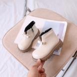 Fashion Bowknot Ankle Boots Girls Princess Shoes New 2024 Simple Non Slip  Short Boots Kids Warm Plush Cotton Boots Size