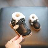 Wool Plush Soft Sole Baby Shoes 2024 Winter Non Slip Ankle Boots Girls Boys First Walking Shoes Toddler Cotton Padded Bo