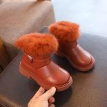 אופנה חדשה צבע אחיד בסגנון בריטניה בנות בנים מגפיים מזדמנים קטיפה נעלי כותנה חורף רך תינוק מגף קצר ילדים ללא sl