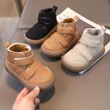 New Children Shoes Fashion  Style Handsome Non Slip Wear Resistant Kids Boot Warm Plush Ankle Boots Boys Girls Cotton Sh