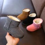 Zapatos informales de moda para niños y niñas, botas de nieve de algodón, botas cálidas de felpa para invierno, talla de zapatil