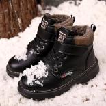 2024 ילדים חדשים מגפי שלג חמים נעלי כותנה ללא החלקה בנים בנות נוחות תינוק קטיפה מגפיים עמיד למים אופנה נעלי ספורט