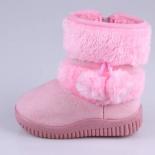 Botas de nieve para niños y niñas, botas cómodas y gruesas y cálidas para niños, botas de algodón antideslizantes de princesa S,