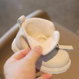 Botas con cremallera frontal elegante para niños y bebés, botas cortas para niños pequeños, botas de invierno de felpa antidesli